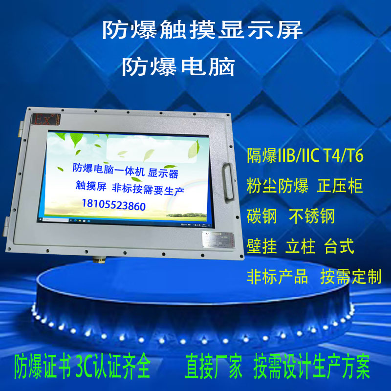 防爆触摸电脑一体机碳钢不锈钢壁挂立柱式非标定制